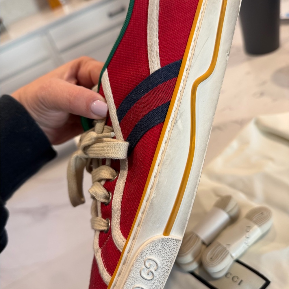 Gucci Red and White Athletic Shoes - Picture 2 of 7